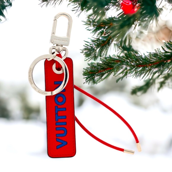 Louis Vuitton Other - LV Taurillon Logo Bag Charm Key Holder Blue/Red EUC! Full Inclusion!🎁